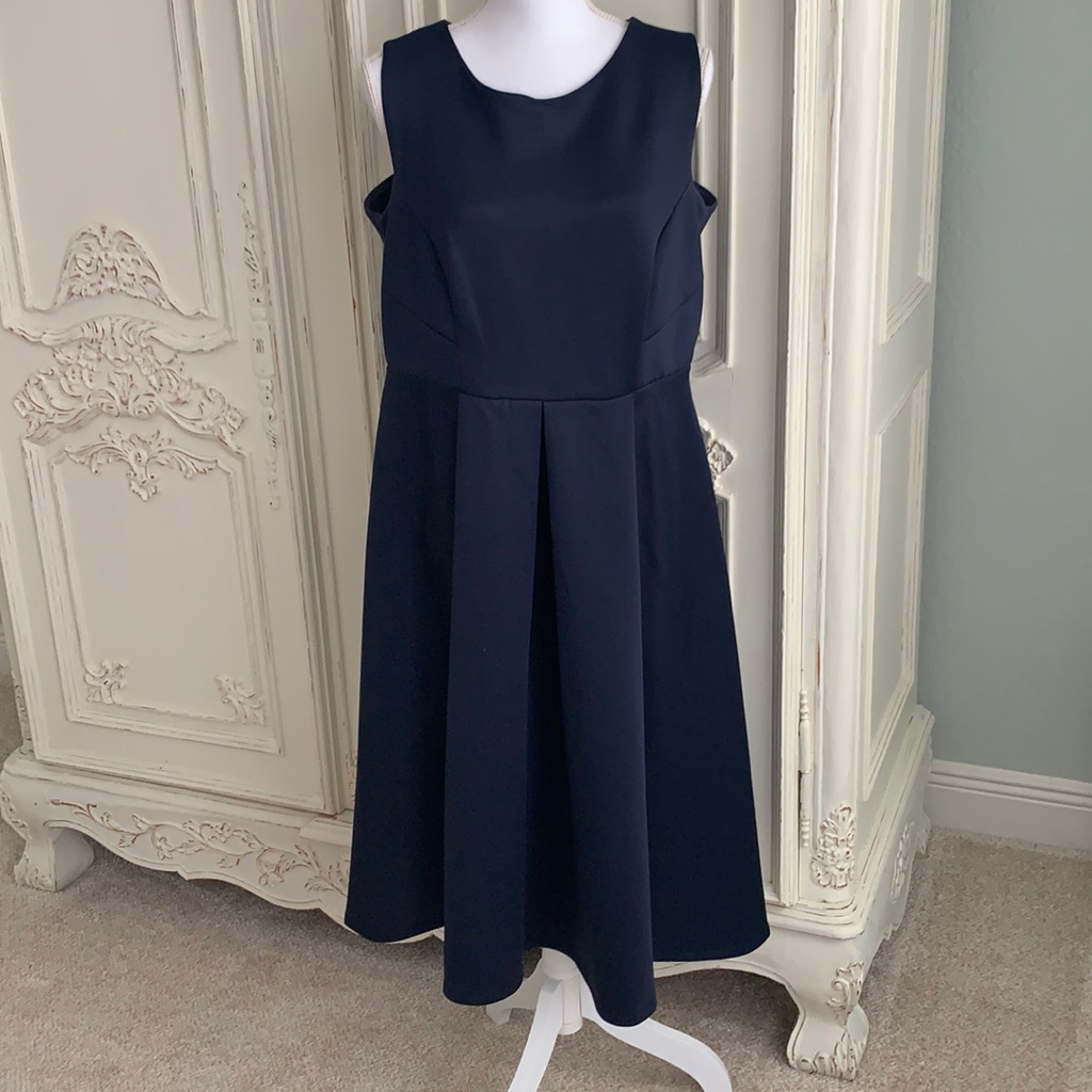 Eloquii Scuba Navy Dress